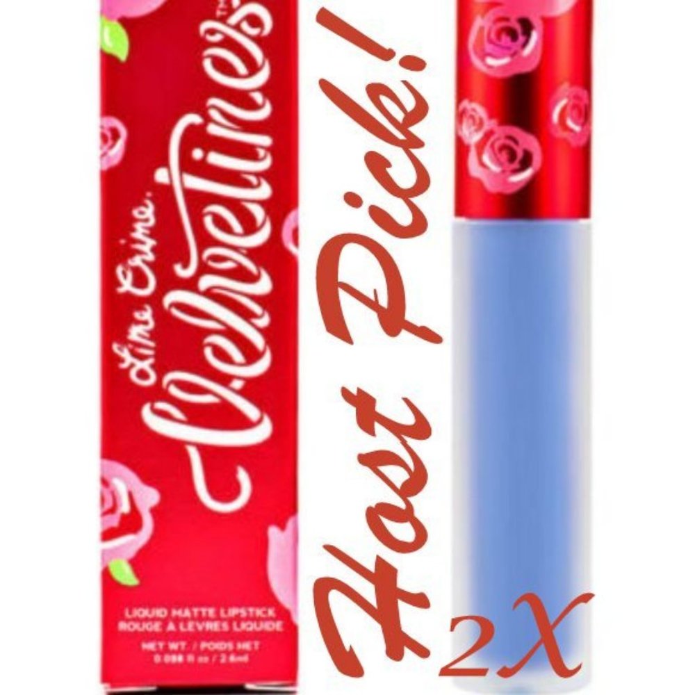 4x HP ๐ Lime Crime Velvetines Liquid Lipstick BLUE 'Teacup' Vegan USA Last One! - Picture 3 of 10